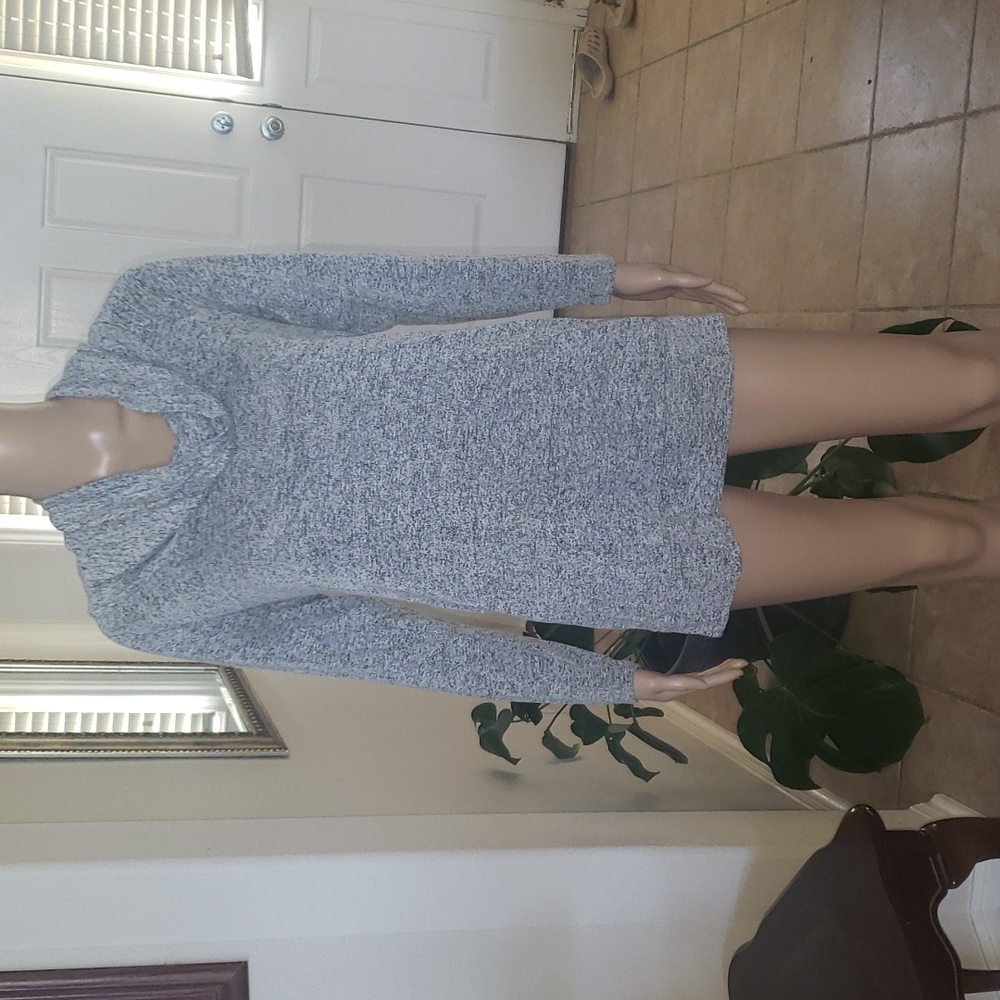 Eight18 xs marled grey cowlneck sweater relaxed fit